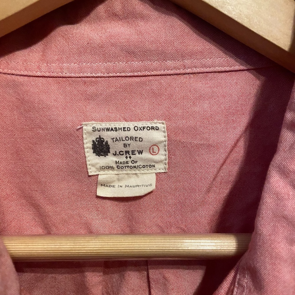 J.Crew Sunwashed Oxford Short sleeve button down L